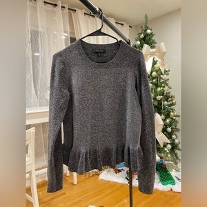 Ann Taylor Chic Charcoal Peplum Sweater